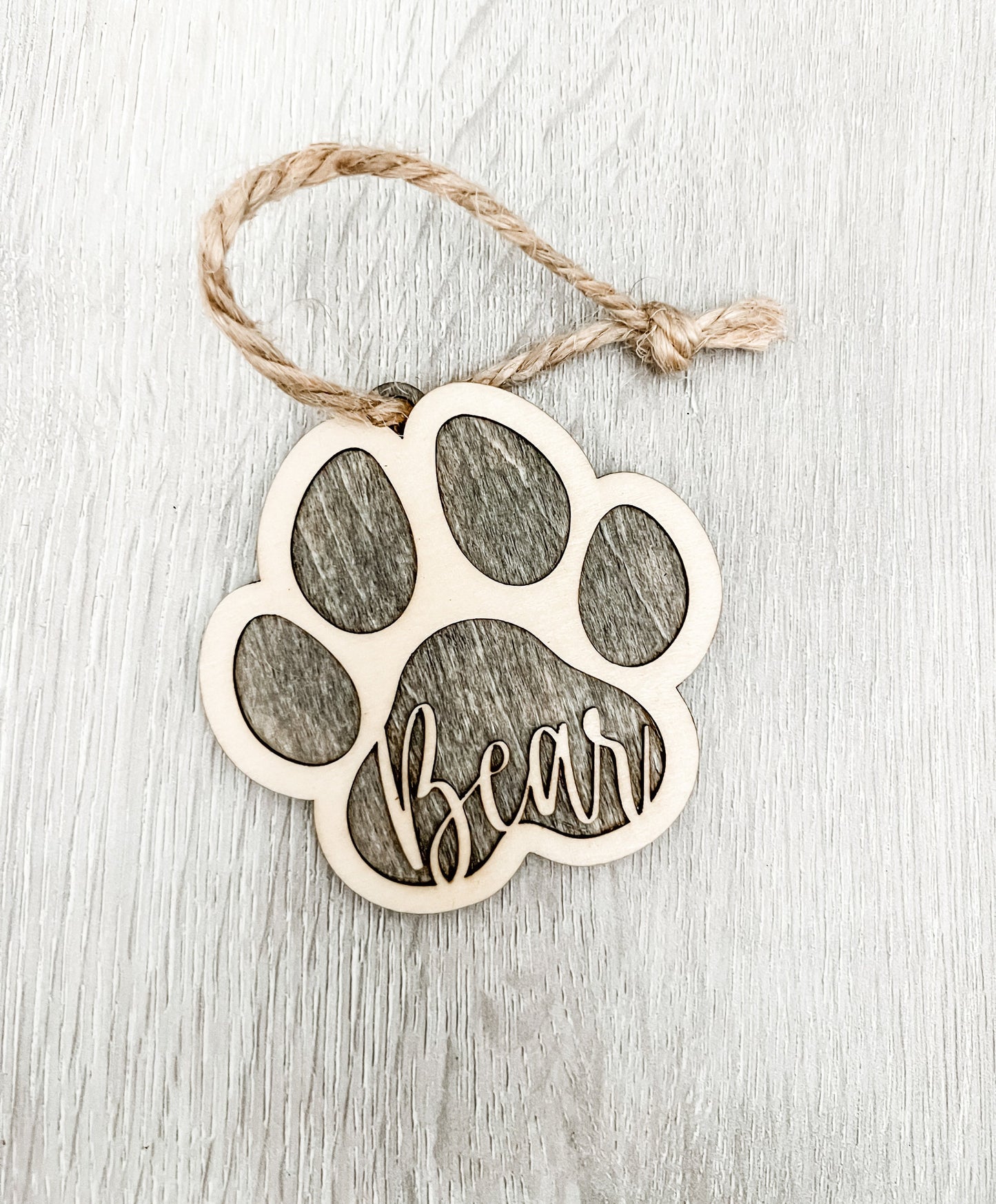 Personalized Paw Print Ornament / Laser Cut Dog Cat Christmas Ornament