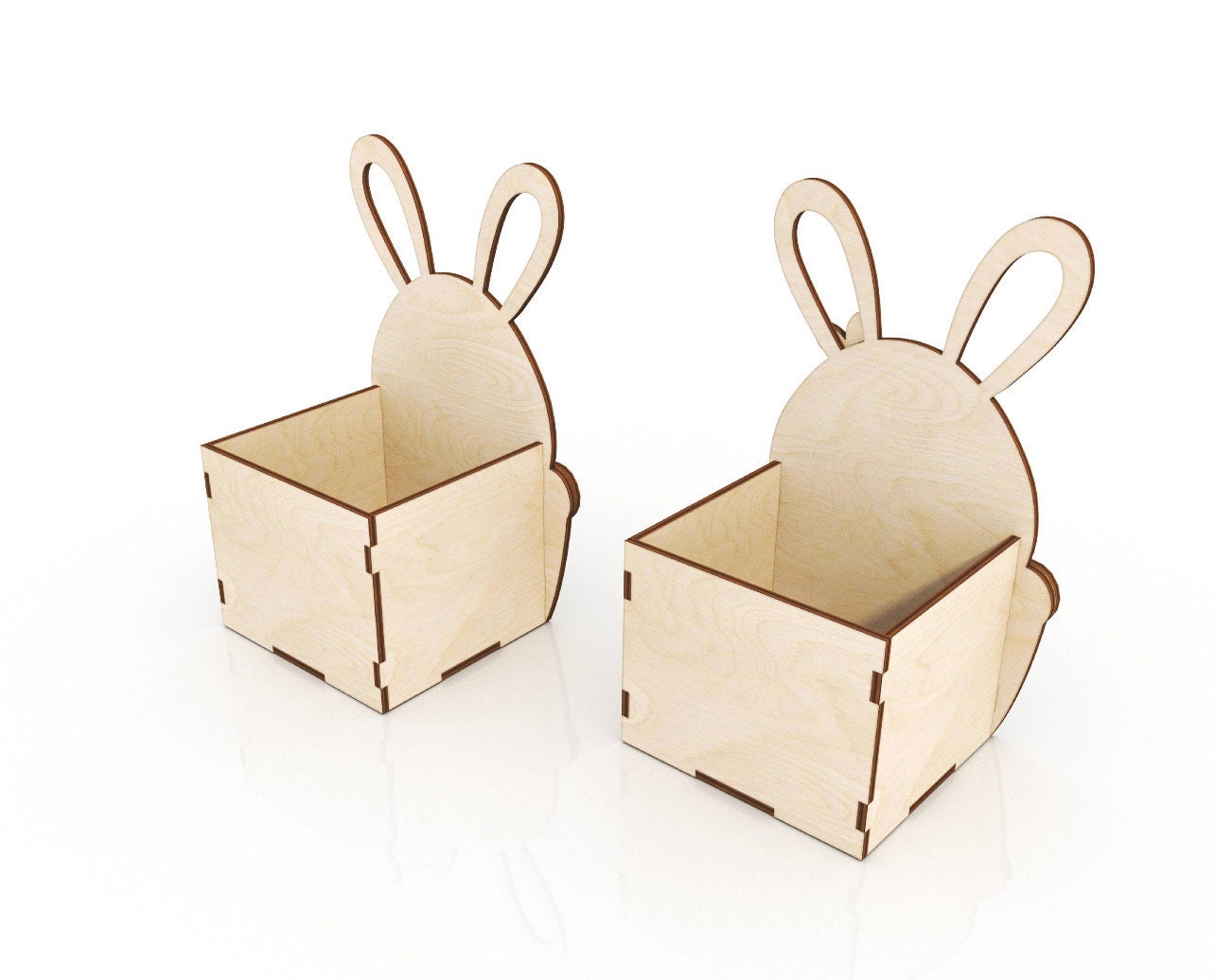Easter Bunny Laser Cut Box | Personalizable Easter Treat Crate | DIY Paint Activity Easter Basket | Custom Bunny Candy Crate for Kids