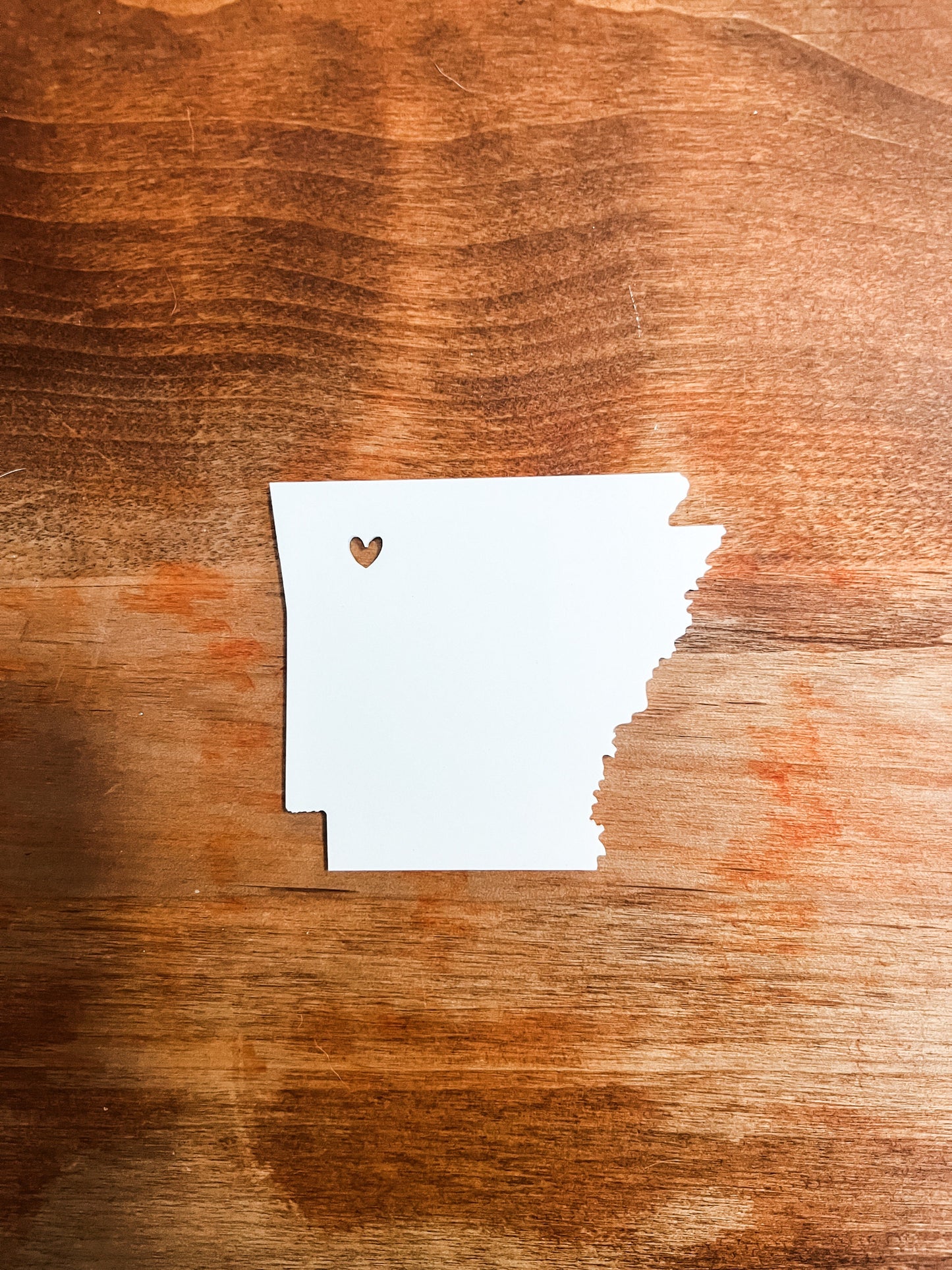 White Acrylic Refrigerator Magnet with Heart | State Magnet with Personalized City Location Cutout | Custom Moving Magnet | New Home Gift