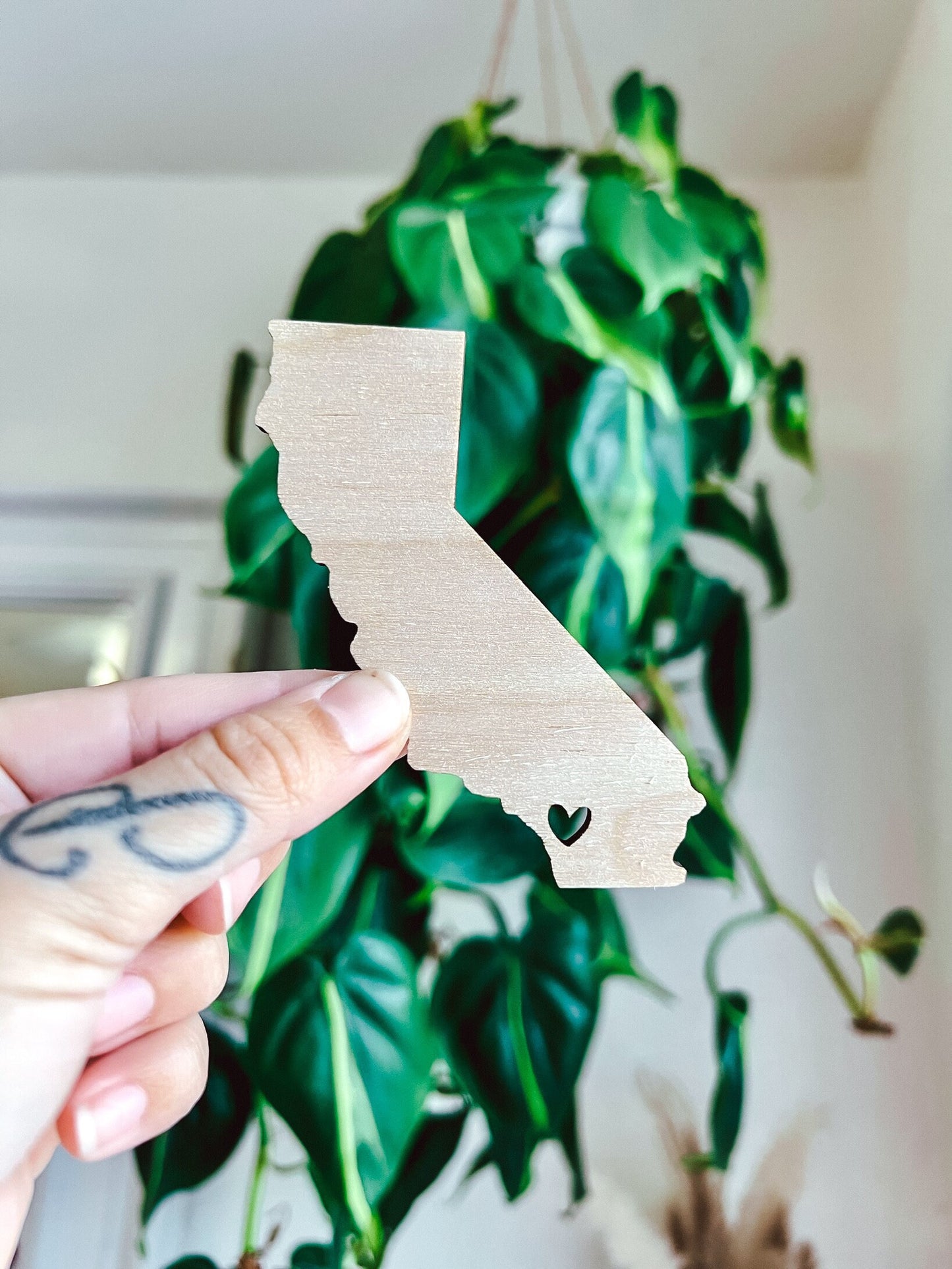State Magnet with Personalized City | Baltic Birch Refrigerator Magnet with Heart Location Cutout | Custom Moving Magnet | New Home Gift