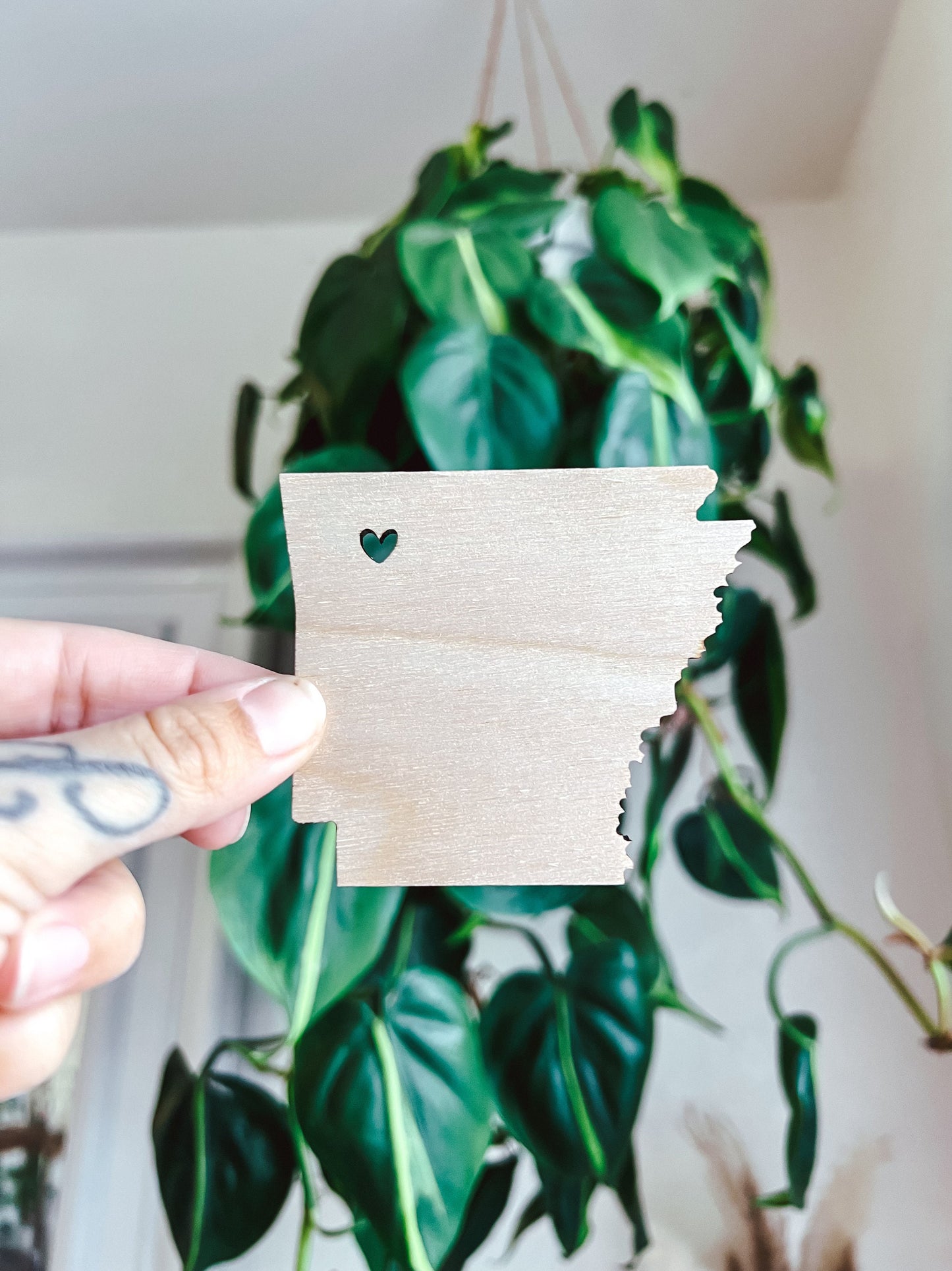 State Magnet with Personalized City | Baltic Birch Refrigerator Magnet with Heart Location Cutout | Custom Moving Magnet | New Home Gift