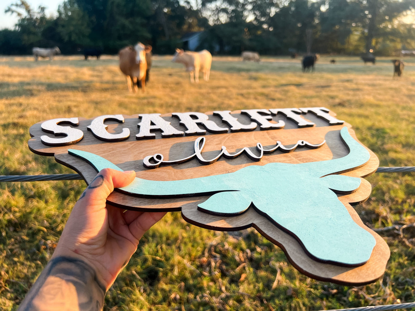 Custom Longhorn Kids Name Sign | Cow Nursery Decor | Bull Head Name Sign | Cowgirl or Cowboy Kids Name Sign | 3D Western Nursery Room Decor
