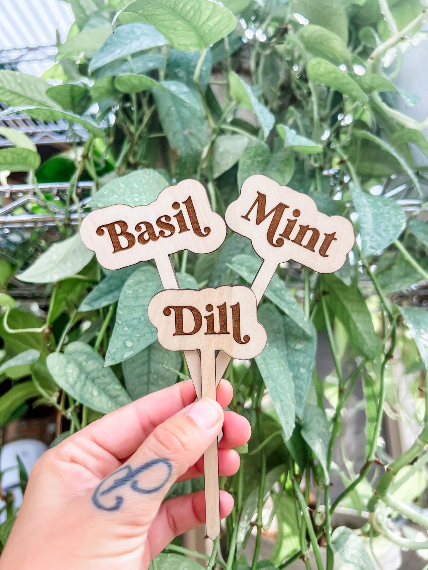 Garden Herb Stakes Set of 9, Herb Markers, Garden Signs | Engrave & Cut File | Adobe Illustrator, SVG, EPS, PDF | Glowforge, Cricut Ready