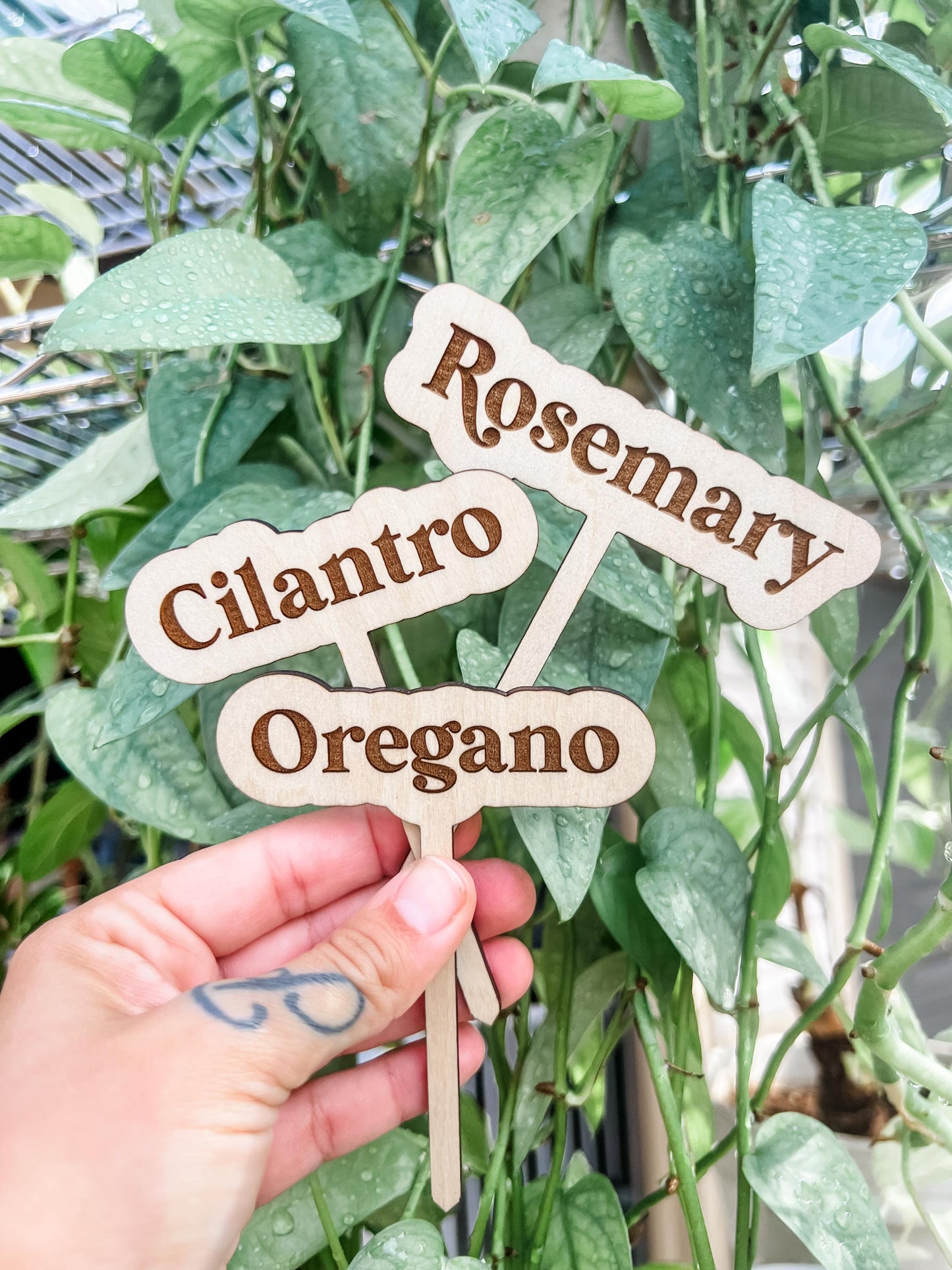 Garden Herb Stakes Set of 9, Herb Markers, Garden Signs | Engrave & Cut File | Adobe Illustrator, SVG, EPS, PDF | Glowforge, Cricut Ready