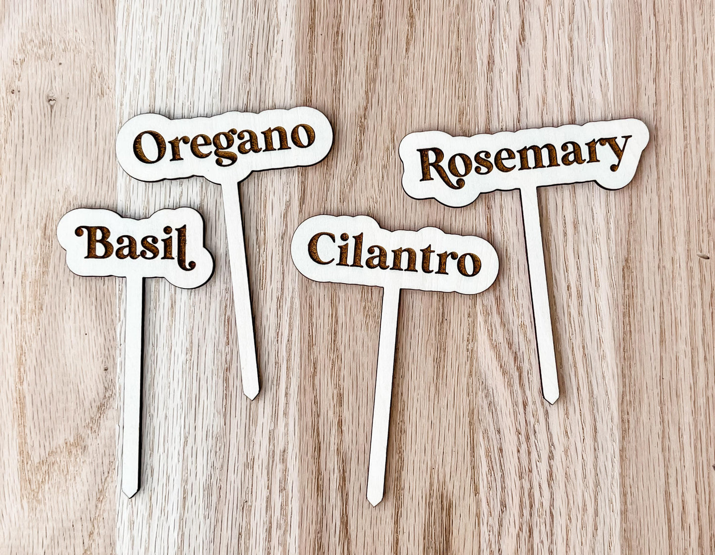 Garden Herb Stakes Set of 9, Herb Markers, Garden Signs | Engrave & Cut File | Adobe Illustrator, SVG, EPS, PDF | Glowforge, Cricut Ready