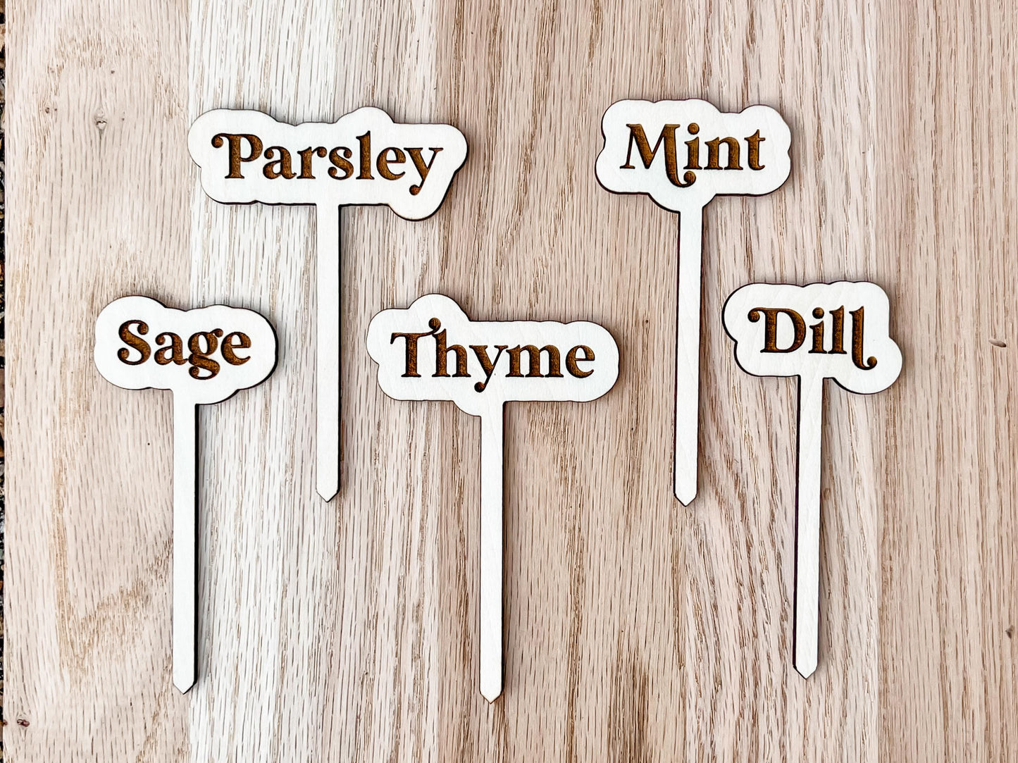 Garden Herb Stakes Set of 9, Herb Markers, Garden Signs | Engrave & Cut File | Adobe Illustrator, SVG, EPS, PDF | Glowforge, Cricut Ready