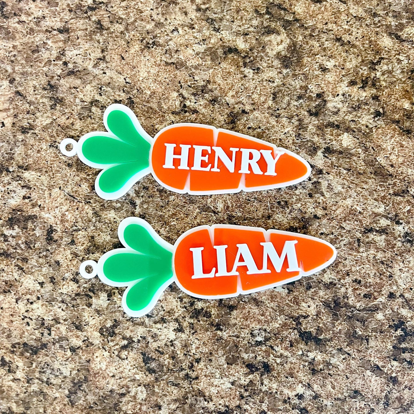 Personalized Acrylic 3D Easter Basket Carrot Tag, Easter Bag Tag Name, Custom Easter Decor, Wooden Easter Carrot Tag, Easter Gift for Kids