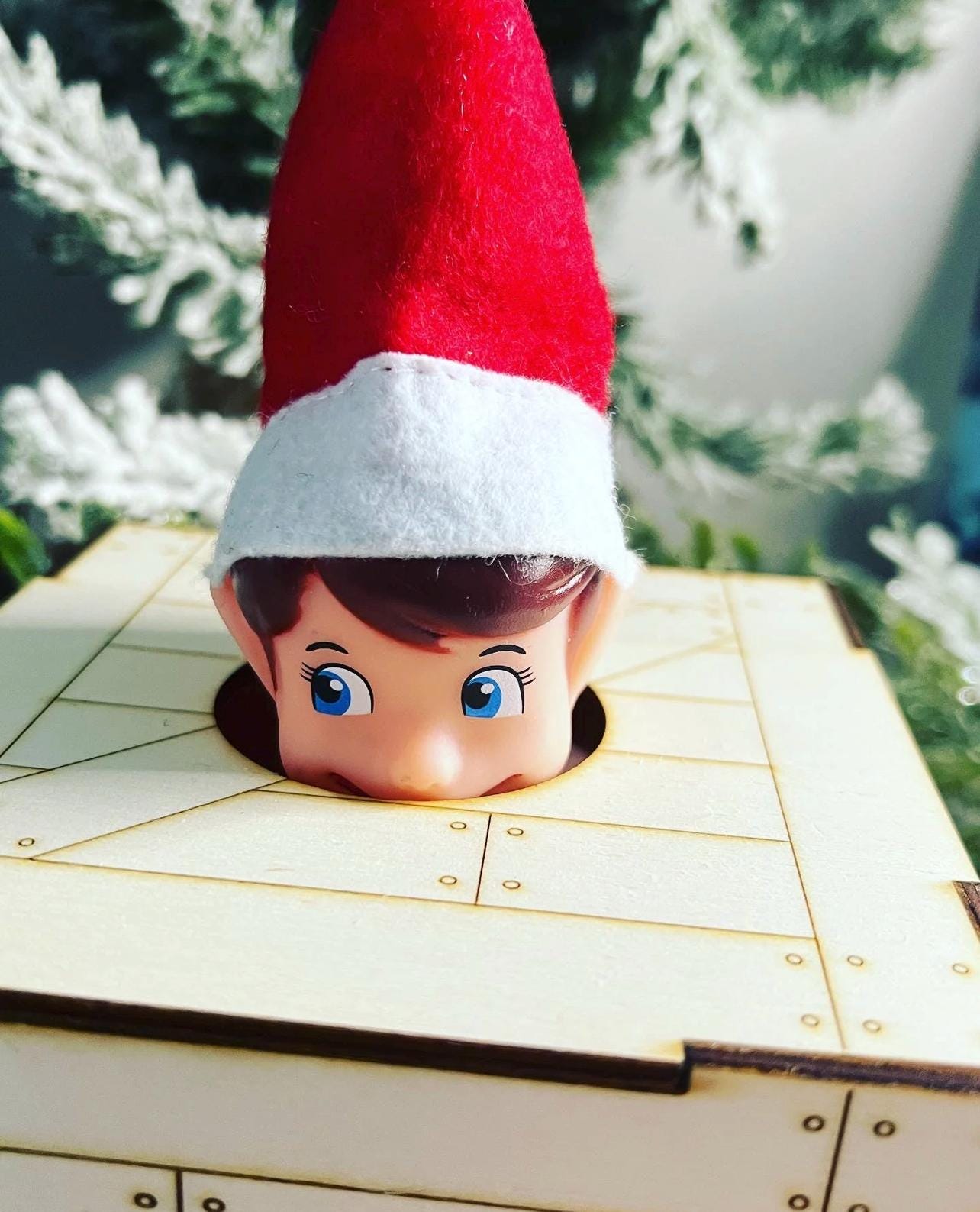 Christmas Elf Delivery Crate | Laser Engraved Personalized Wood Holiday Crate | Child’s Name Custom Box | Shelf Box Christmas Crate for Doll