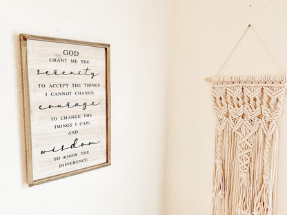 Serenity Prayer Recovery Wooden Wall Sign / 12 Step Recovery Sign / Spiritual Decor