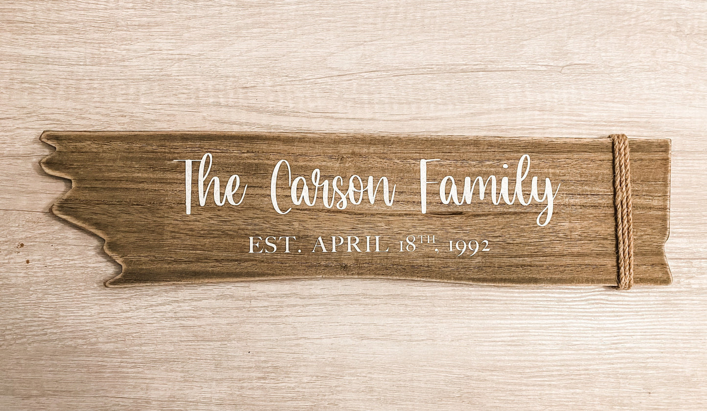 Family Name Wedding Anniversary Custom Sign