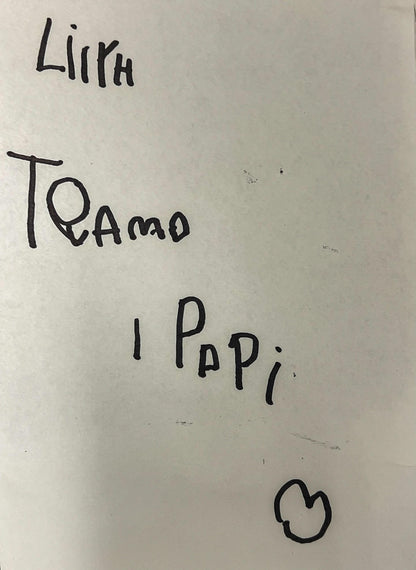 Laser Engraved Custom Acacia Wood Cutting Board with Handprint and Child's Writing | Personalized Message Charcuterie Board Gift for Mom Dad