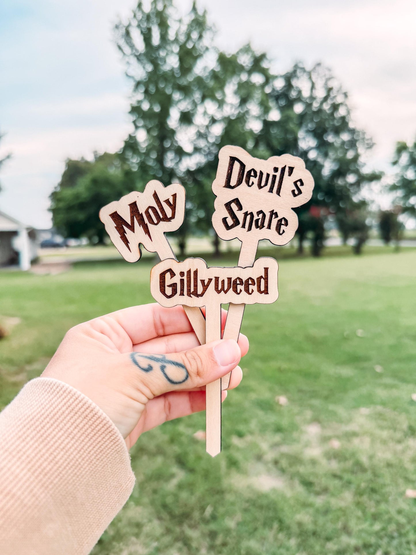 Magical Wizard Personalized Wooden Plant Stakes, Harry Plant Markers, Custom Stake, Garden Decor, Plant Accessories, Herbology Plant Signs