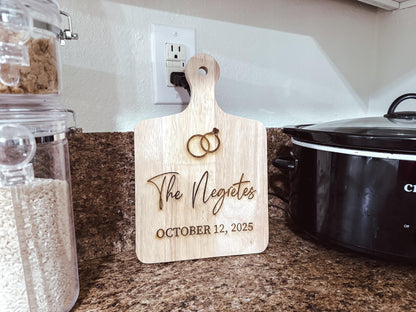 Personalized Last Name Engraved Cutting Board | Custom Wedding Gift | Laser Engraved Anniversary Gift | Western Wedding Decor | Paddle Board