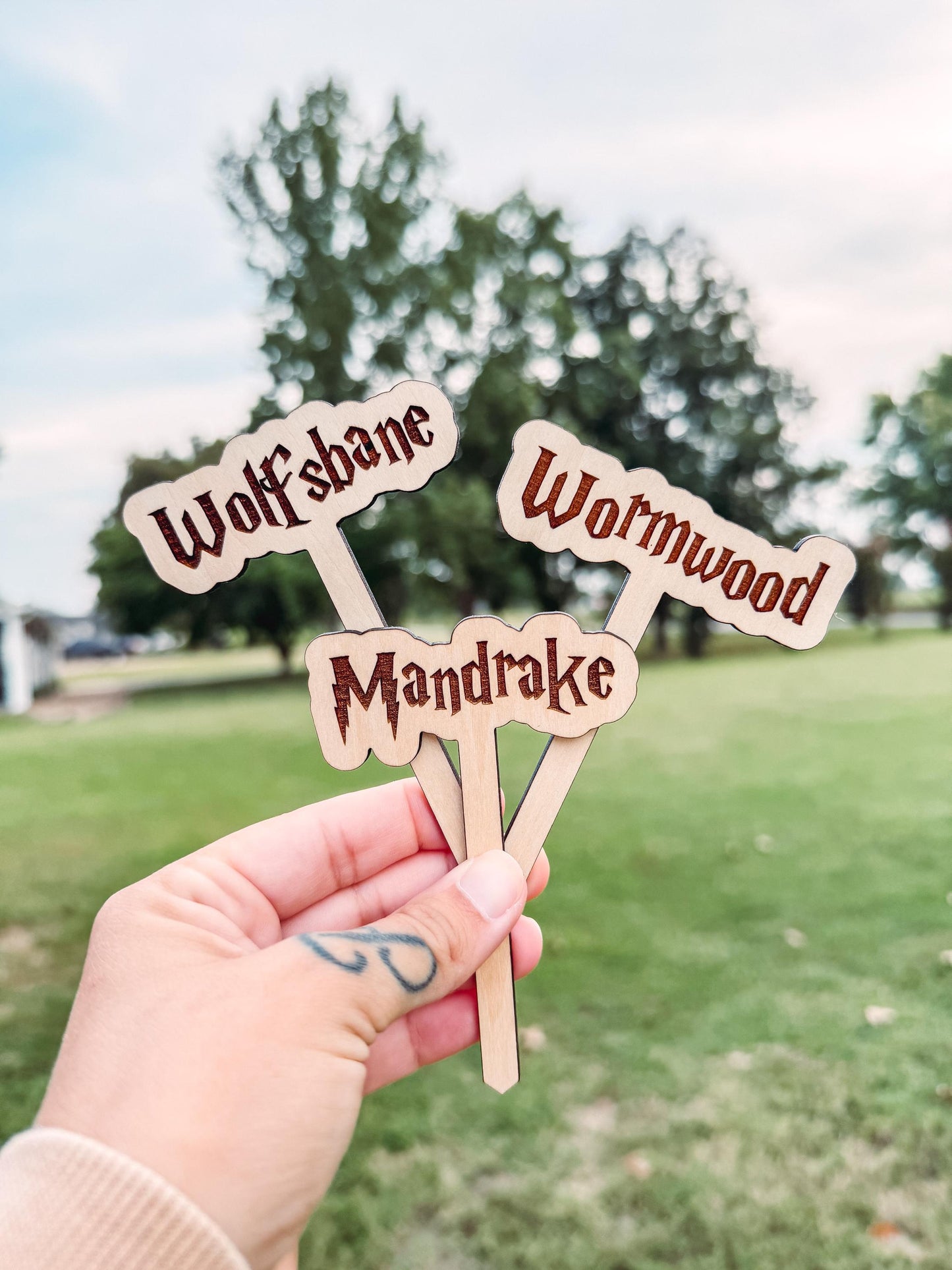Magical Wizard Personalized Wooden Plant Stakes, Harry Plant Markers, Custom Stake, Garden Decor, Plant Accessories, Herbology Plant Signs