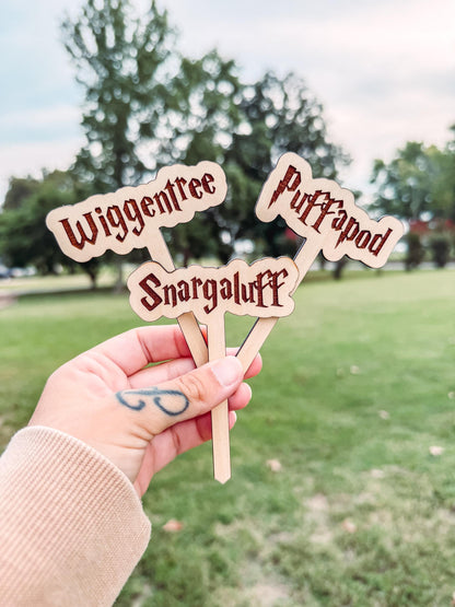 Magical Wizard Personalized Wooden Plant Stakes, Harry Plant Markers, Custom Stake, Garden Decor, Plant Accessories, Herbology Plant Signs