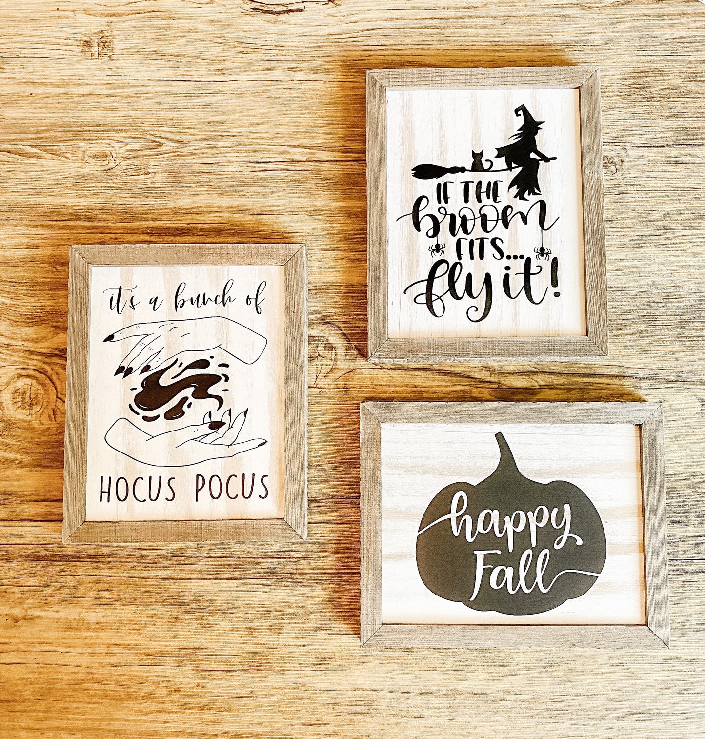 If the Broom Fits... Fly It! / It’s a Bunch if Hocus Pocus / Happy Fall - Homemade Wooden Wall Signs Fall Decor