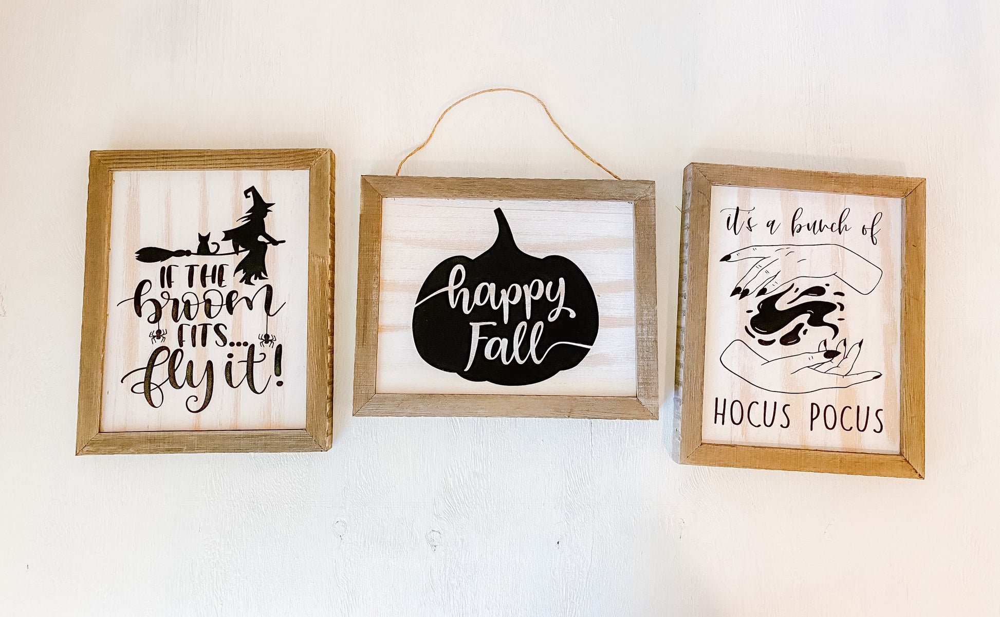 If the Broom Fits... Fly It! / It’s a Bunch if Hocus Pocus / Happy Fall - Homemade Wooden Wall Signs Fall Decor