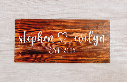 Couples Sign / Wedding Gift / Anniversary Present