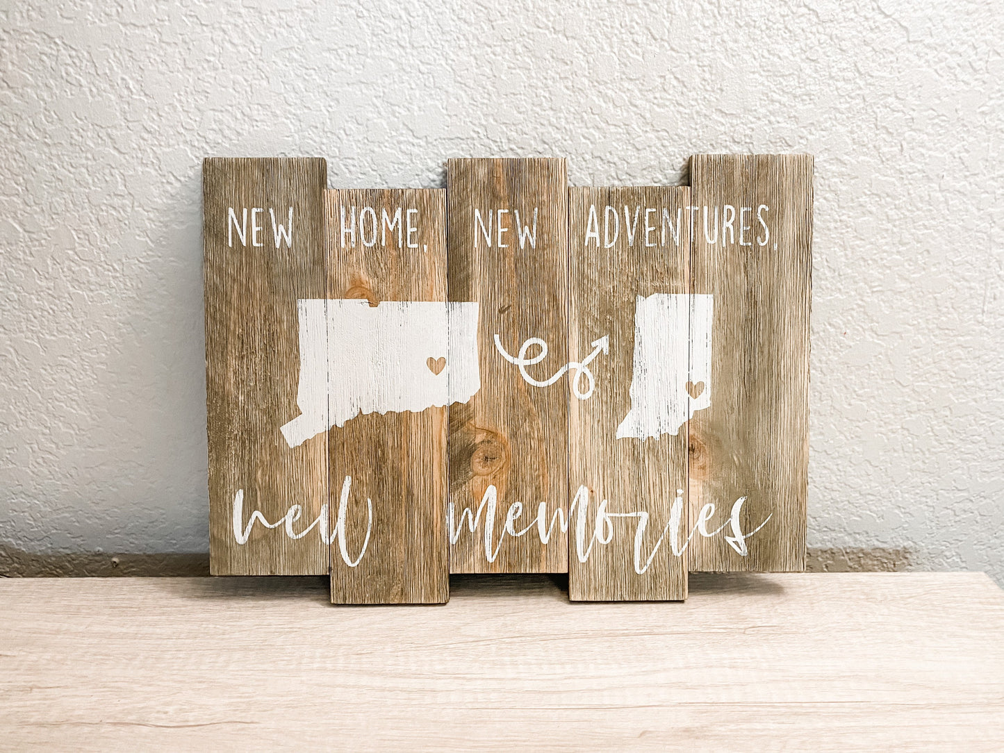 New Home, New Adventures, New Memories / Custom Hand-Painted Moving Sign / Personalized New Home Sign