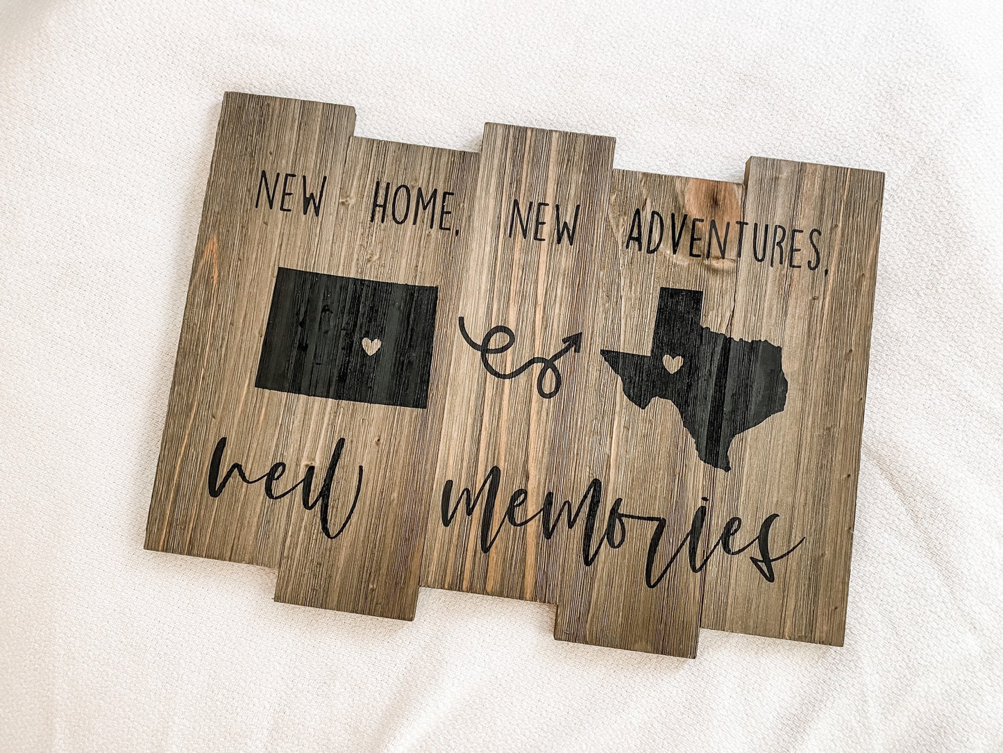 New Home, New Adventures, New Memories / Custom Hand-Painted Moving Sign / Personalized New Home Sign