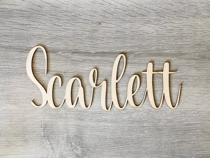 Laser Cut Cursive Wood Name / Personalized Wooden Name