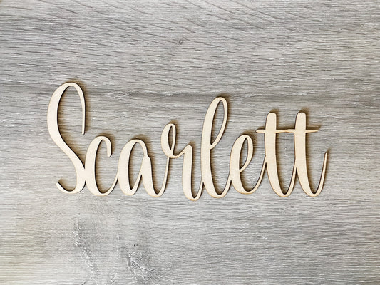 Laser Cut Cursive Wood Name / Personalized Wooden Name