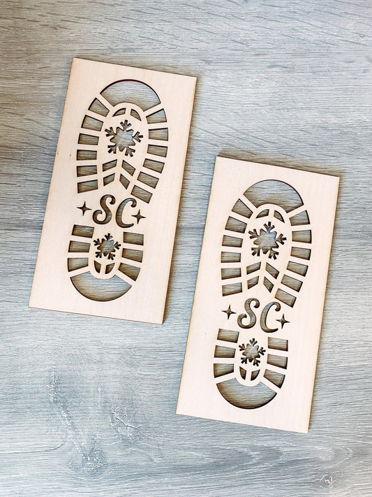 Laser Cut Santa Foot Prints / Santa Christmas Decor