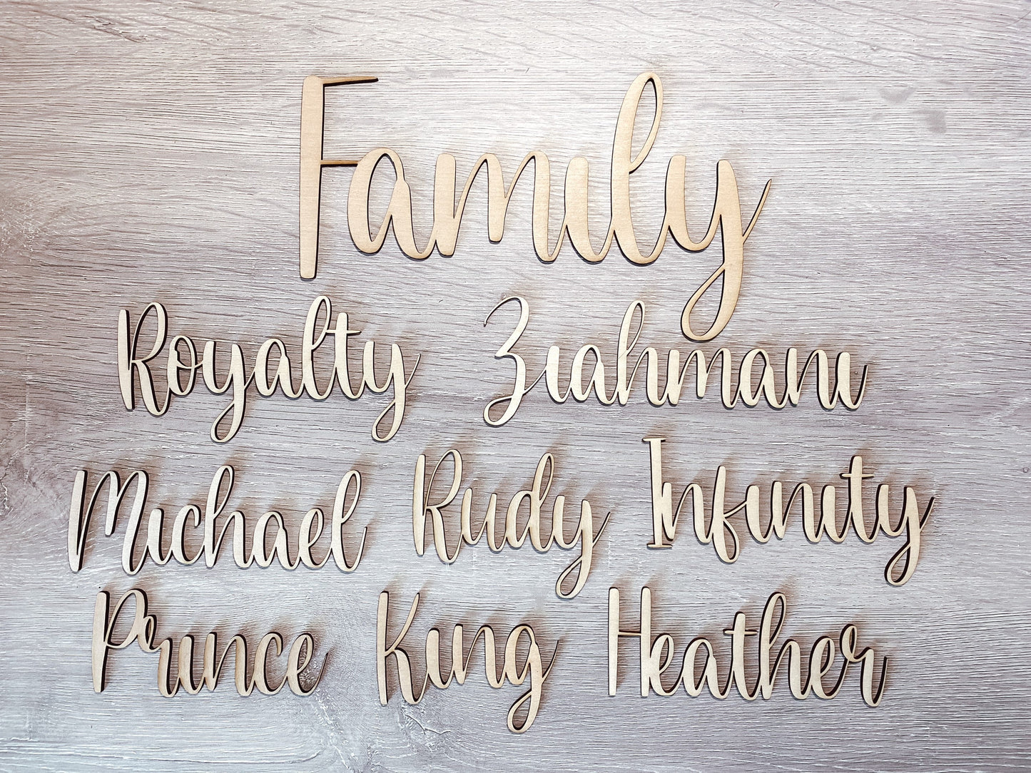 Laser Cut Cursive Wood Name / Personalized Wooden Name