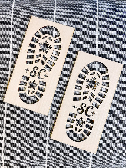 Laser Cut Santa Foot Prints / Santa Christmas Decor