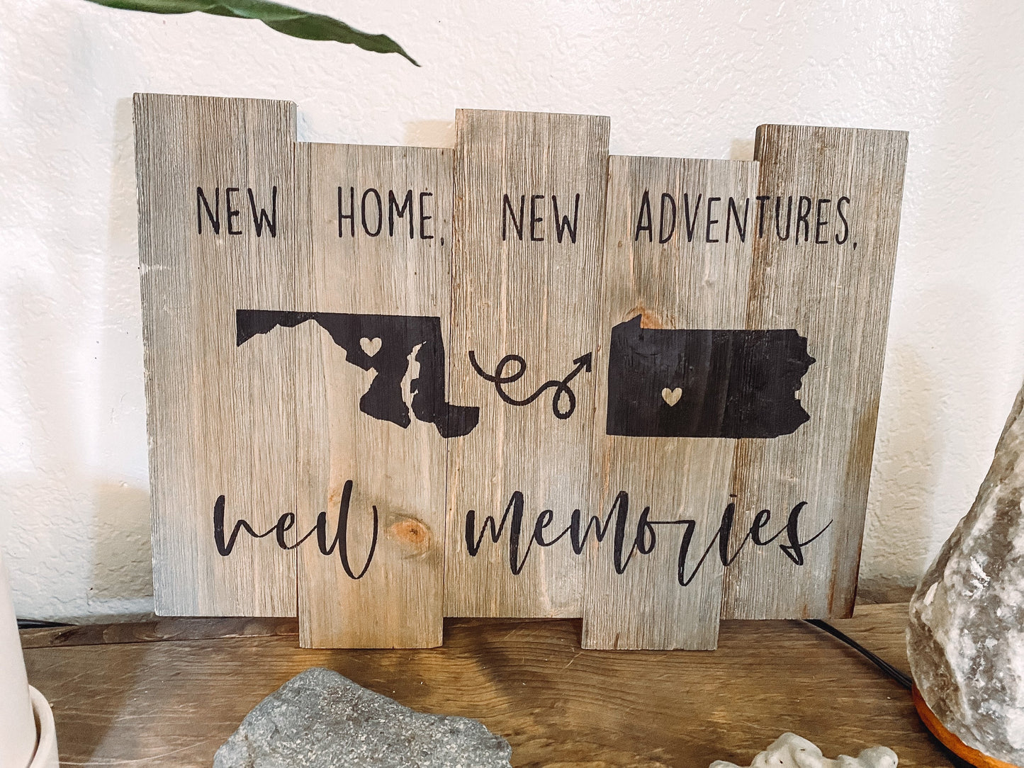 New Home, New Adventures, New Memories / Custom Hand-Painted Moving Sign / Personalized New Home Sign