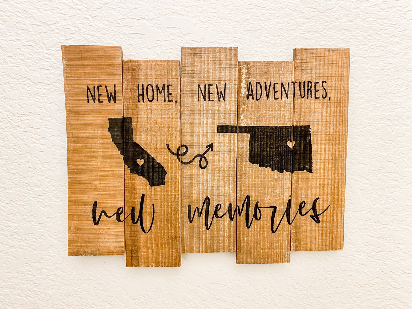 New Home, New Adventures, New Memories / Custom Hand-Painted Moving Sign / Personalized New Home Sign