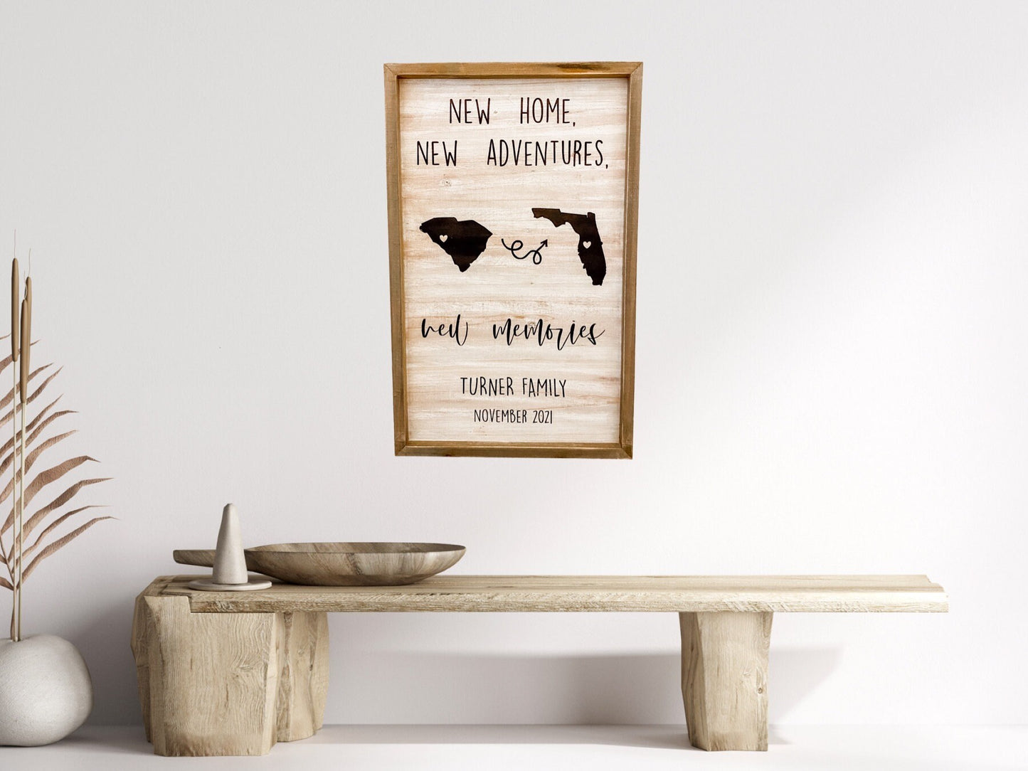 New Home, New Adventures, New Memories Custom Cross Country Moving Sign