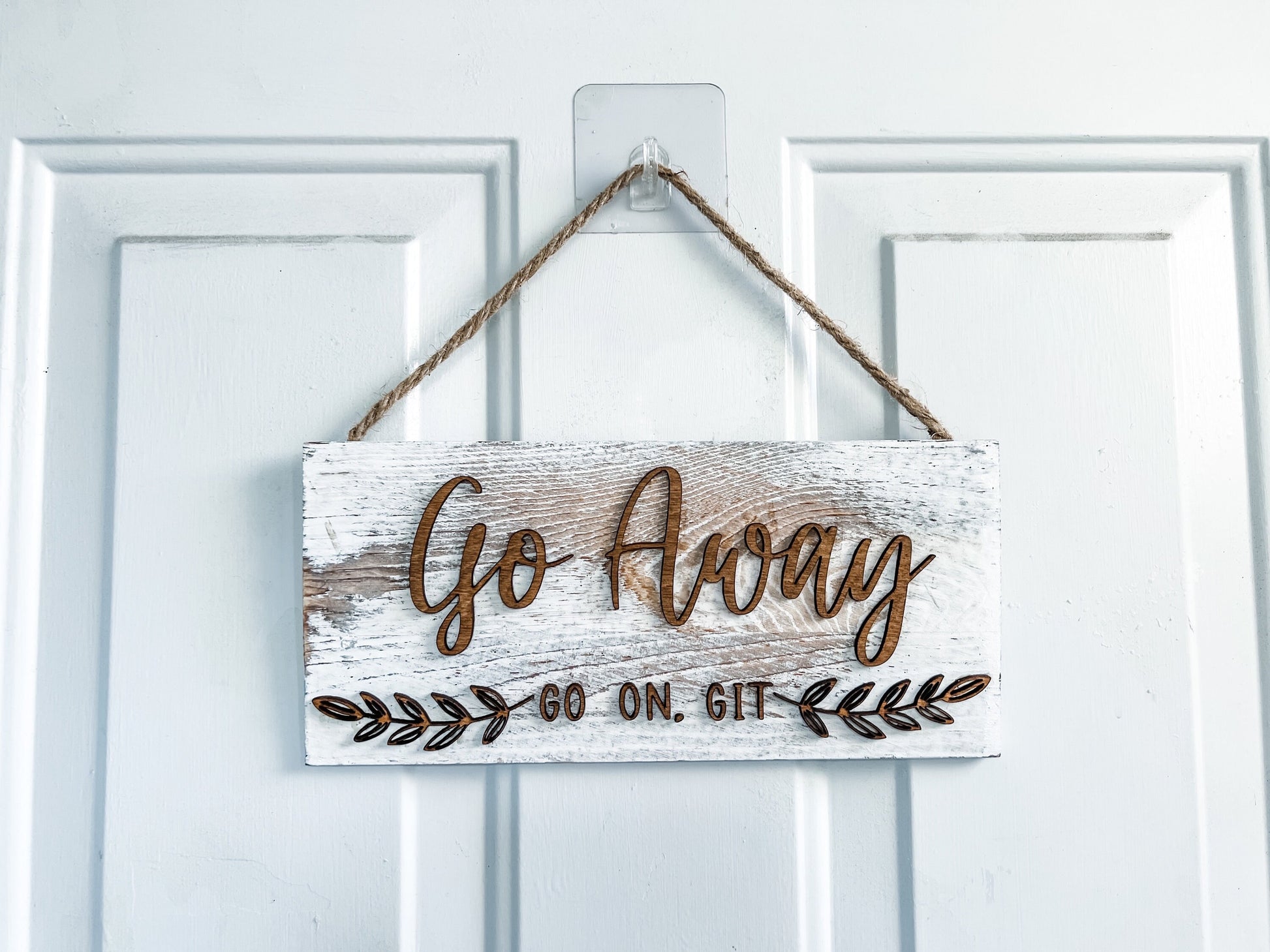 Go Away (Go On, Git) Un-Welcome Sign | Funny Farmhouse Welcome Sign