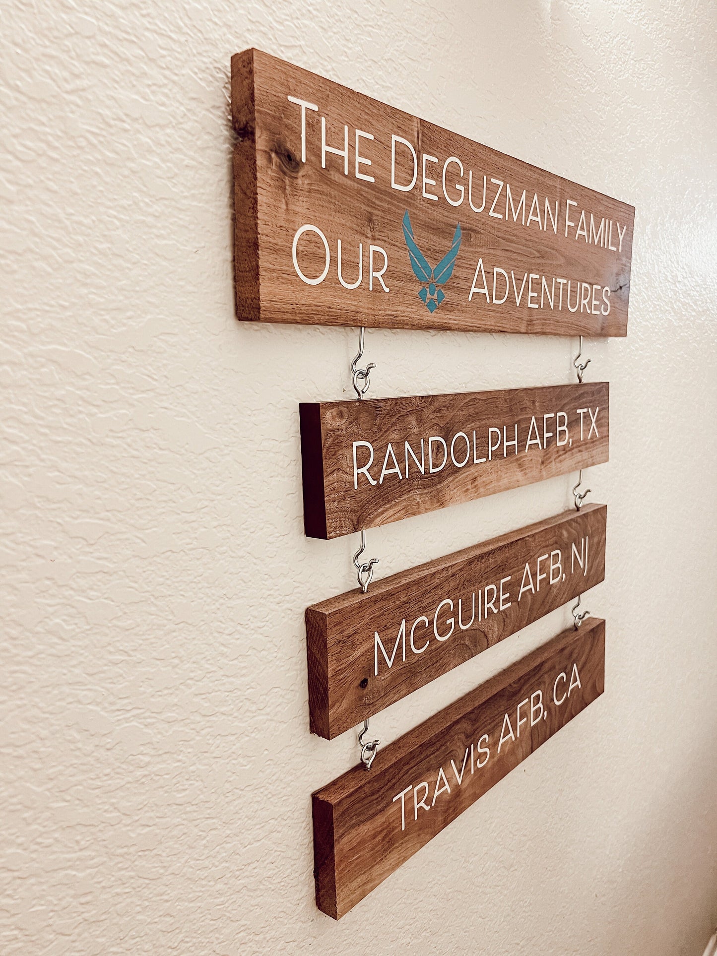 Home Is Where The Military Sends Us Custom Walnut Deployment Sign / Air Force / Army / Coast Guard / Marines / National Guard / Navy