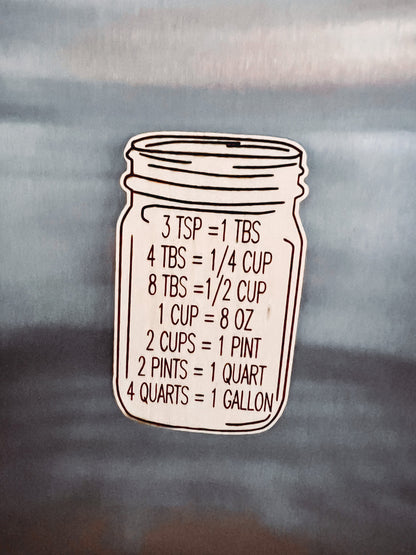 Kitchen Conversions Mason Jar Engrave & Cut File | Adobe Illustrator, SVG, EPS, PDF | Glowforge and Cricut Ready File