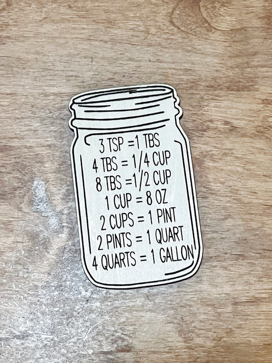 Kitchen Conversions Mason Jar Engrave & Cut File | Adobe Illustrator, SVG, EPS, PDF | Glowforge and Cricut Ready File