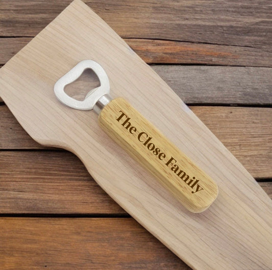 Personalized Bottle Opener Magnet | Laser Engraved Beer Opener | Custom Wood Bottle Opener | Wedding Gift for Bride and Groom | Father's Day