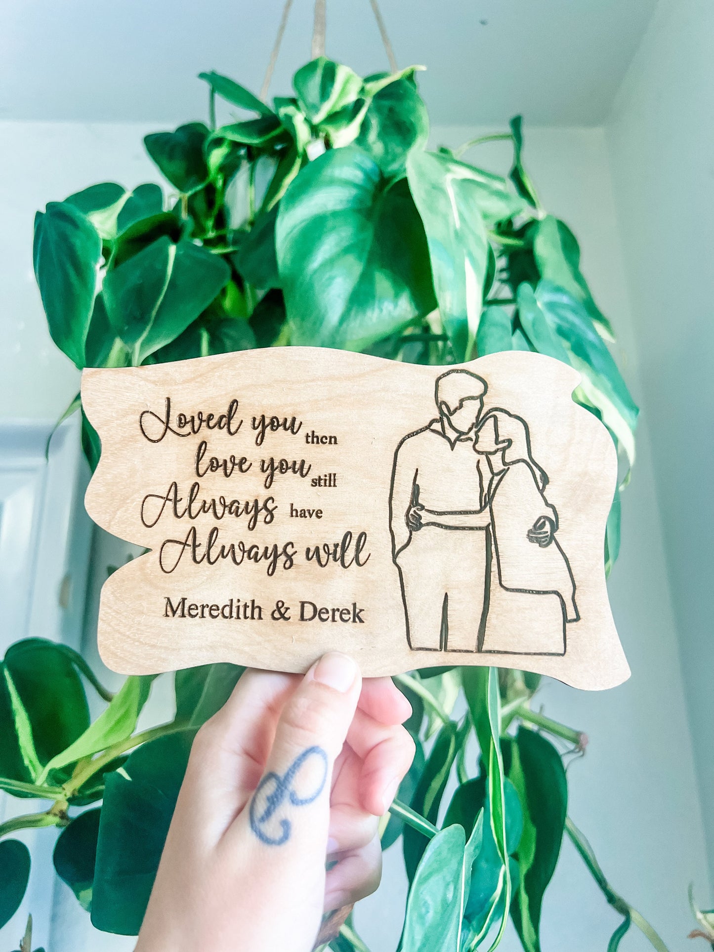 Personalized Baltic Birch Laser Engraved Valentine's Day Card | Anniversary Gift Wooden Card for Couples | Custom Present to Husband or Wife